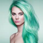 Beauty fashion model girl with colorful dyed hair