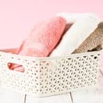 Bath towels at the table.