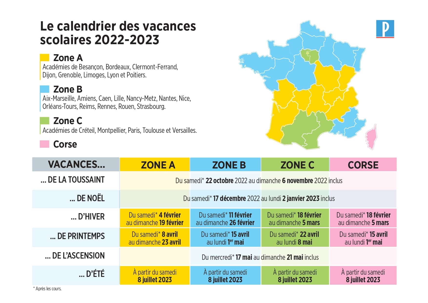 Calendrier vacances scolaires 2023 / 2024