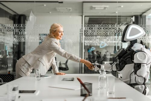 femme affaire ai robot