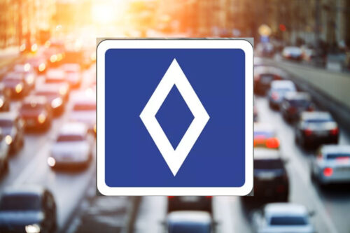 trafic routier panneau losange