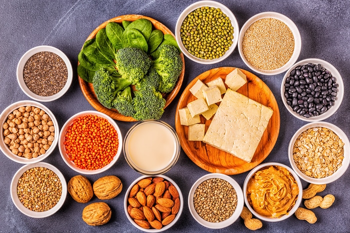 alimentation végétalienne saine, sources de protéines végétales.